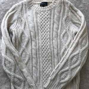APC women's cream wool cable knit sweater